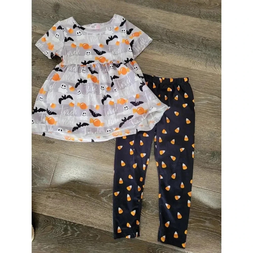 Pete &‎ Lucy Halloween Toddler Girl Candy Corn outfit size 2t #3